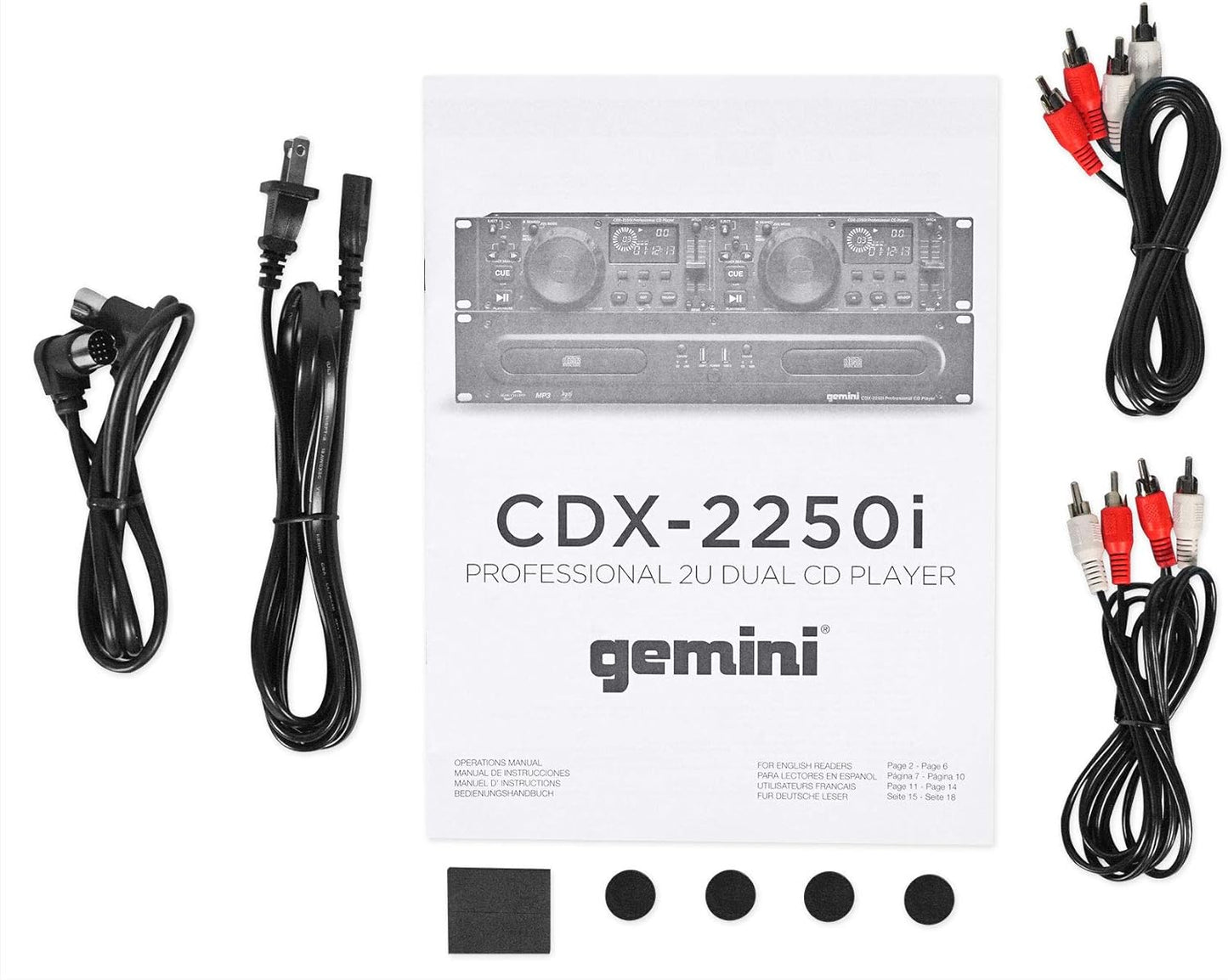 Gemini Sound CDX - 2250i Dual Rack Mountable Professional Audio Pitch Control DJ Equipment Multimedia CD Media Player with Audio CD, CD - R, and MP3 Compatible with USB Input - electronicsexpo.com - Misc