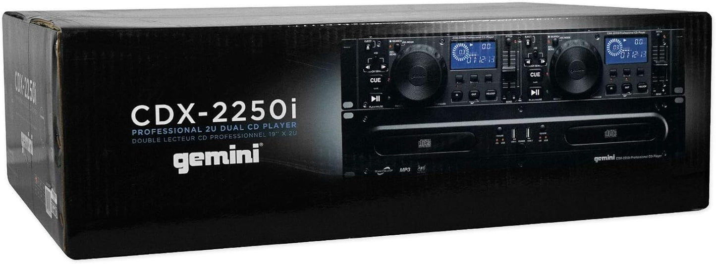 Gemini Sound CDX - 2250i Dual Rack Mountable Professional Audio Pitch Control DJ Equipment Multimedia CD Media Player with Audio CD, CD - R, and MP3 Compatible with USB Input - electronicsexpo.com - Misc