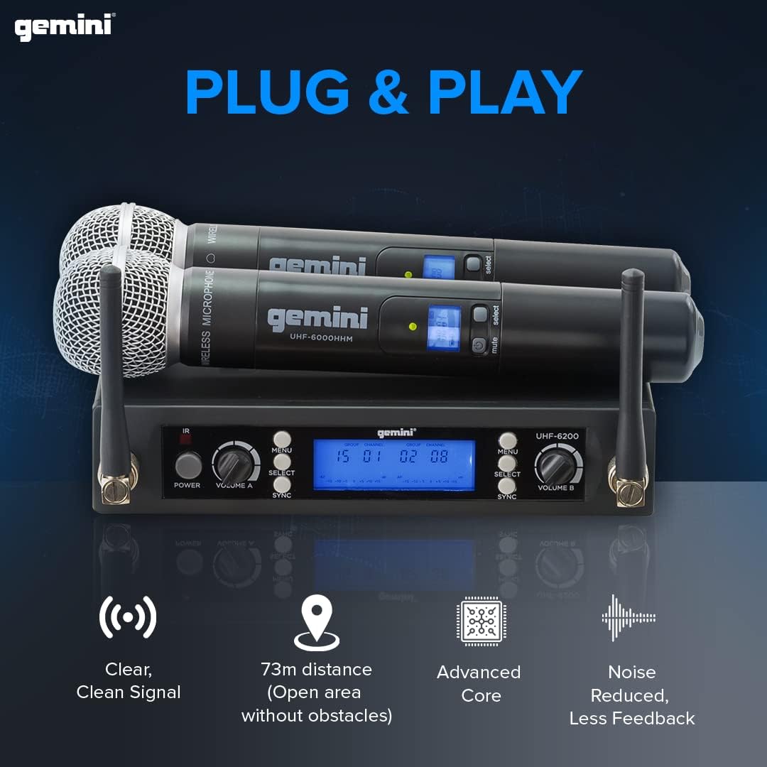 Gemini Sound Pro Dual Wireless Microphone System - electronicsexpo.com - Microphones