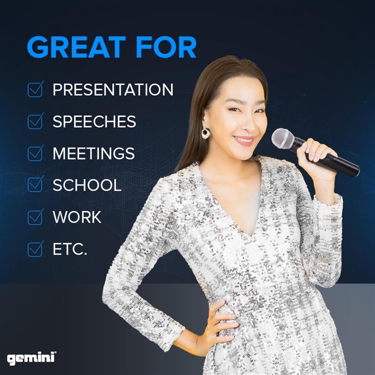 Gemini UHF - 02M S12 Dual Wireless Handheld Microphone System - electronicsexpo.com - Microphones