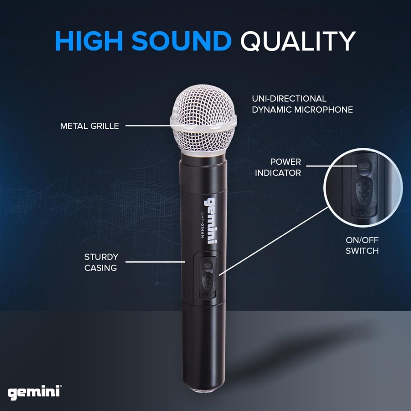 Gemini UHF - 02M S12 Dual Wireless Handheld Microphone System - electronicsexpo.com - Microphones