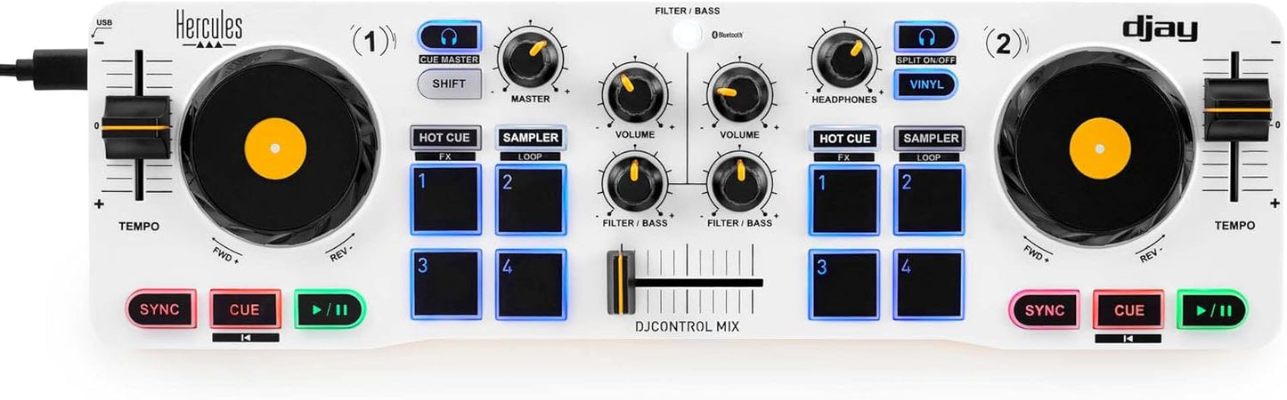 Hercules DJControl Mix Bluetooth Wireless DJ Controller for Smartphones (iOS and Android) - electronicsexpo.com - Controllers