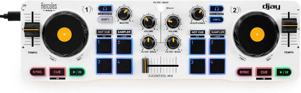 Hercules DJControl Mix Bluetooth Wireless DJ Controller for Smartphones (iOS and Android) - electronicsexpo.com - Controllers