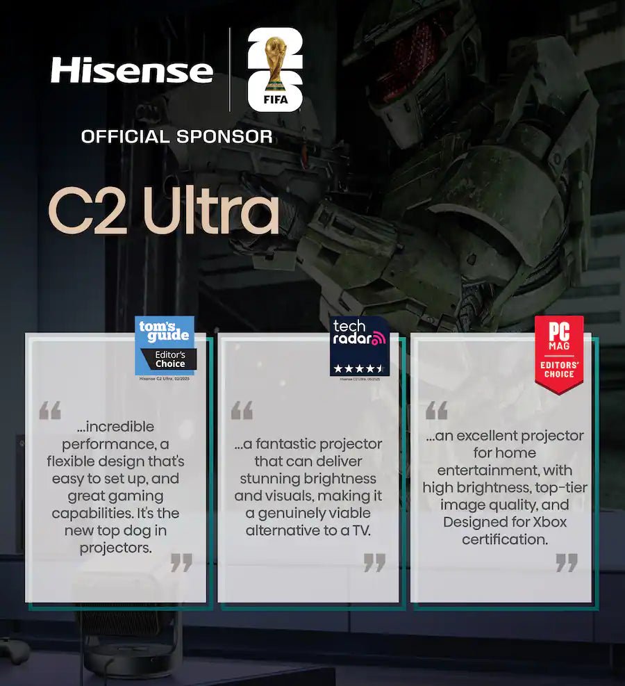 Hisense C2 Ultra Triple Laser 4K Smart Projector, 65" - 300", 3000 ANSI Lumens, IMAX Enhanced - electronicsexpo.com - Projectors