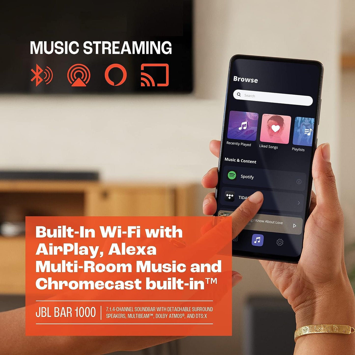 JBL Bar 1000 Powered 7.1.4 - Channel Sound Bar System with Bluetooth, Wi - Fi, Apple AirPlay 2, DTS:X, and Dolby Atmos - electronicsexpo.com - Soundbars