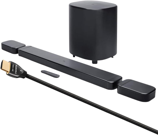 JBL Bar 700MK2 - 7.1 Channel Soundbar System with Detachable Speakers and Dolby Atmos with Wireless subwoofer (6.5") with High Speed 2.1 HDMI Cable - 8K/10K, 48Gbps - 2.25m - electronicsexpo.com - Soundbars