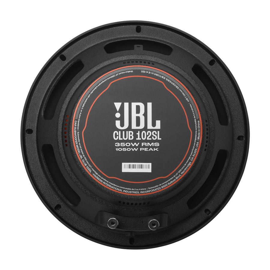 JBL Club 102SL Club Series 10" Shallow - Mount Component Subwoofer with 2 - or 4 - ohm Selectable Impedance - electronicsexpo.com - Car Subwoofers