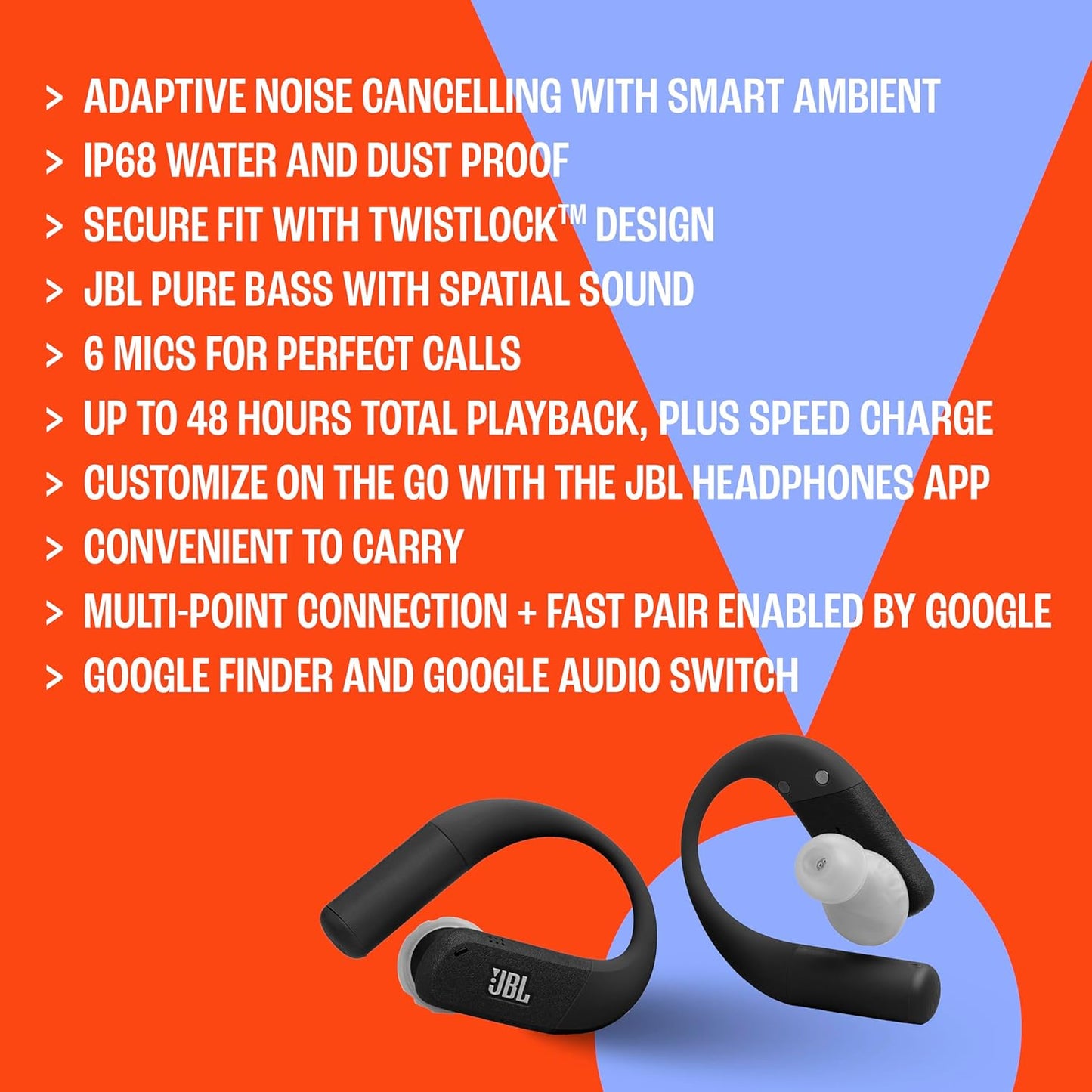 JBL Endurance Peak 4 True Wireless Noise Cancelling Sport Earbuds with Case (Black) - electronicsexpo.com-Headphones