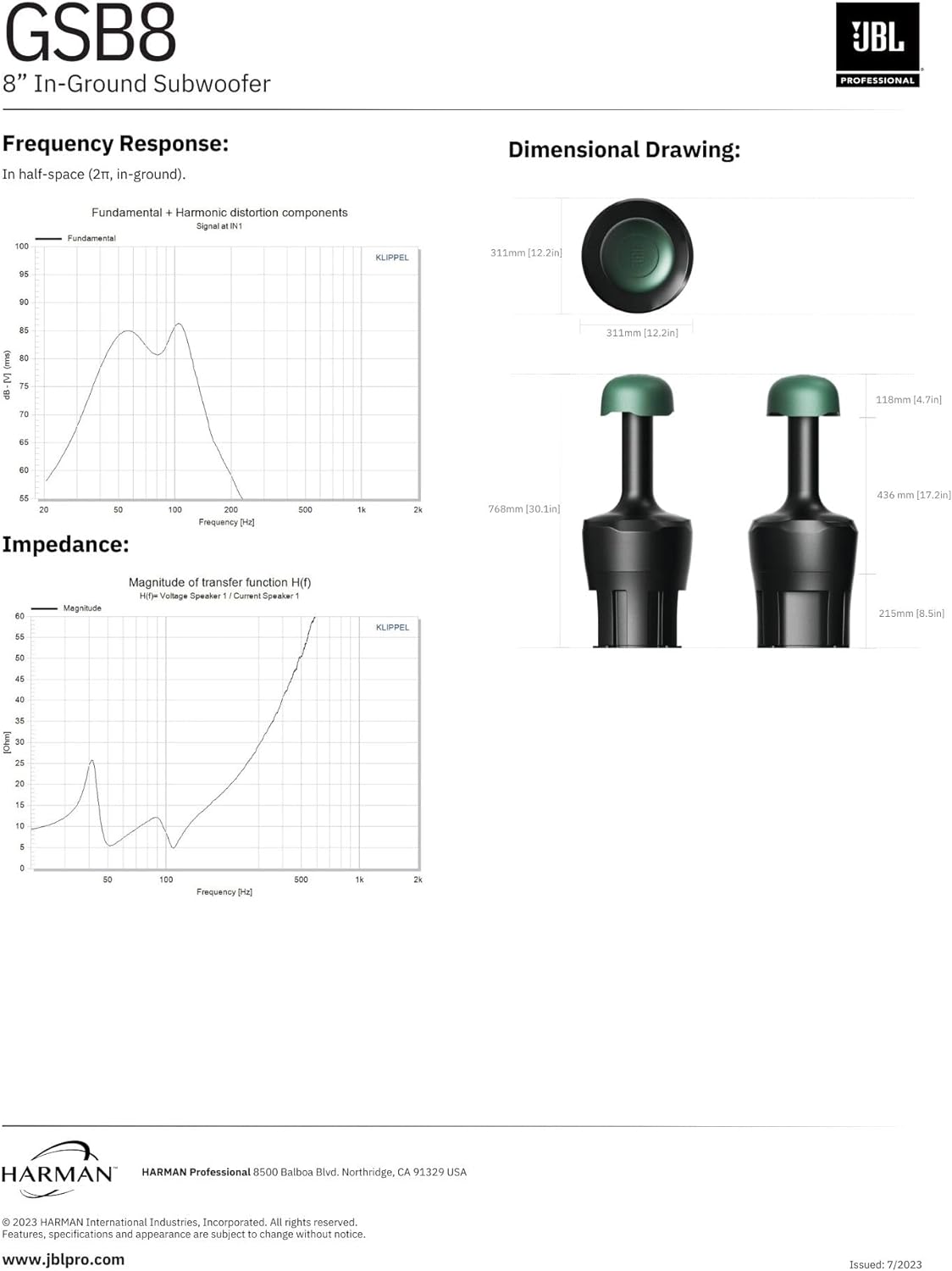 JBL GSB8 Weatherproof In - Ground 8" Subwoofer (Green) - electronicsexpo.com - Outdoor Speakers