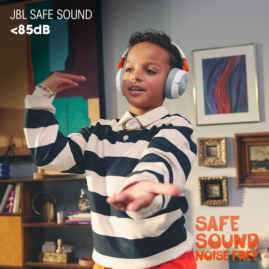 JBL Junior 470NC Wireless Over - Ear Noise Cancelling Kids Headphones Safe Sound (White) - electronicsexpo.com - Headphones