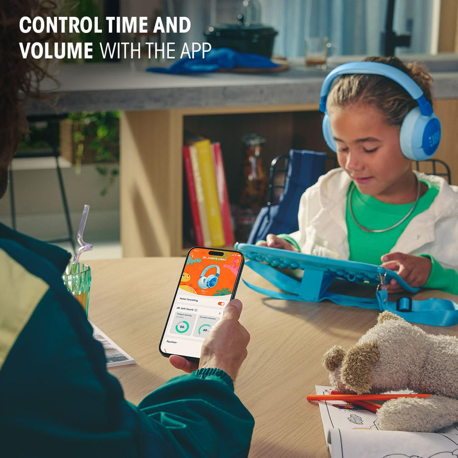 JBL Junior 470NC Wireless Over - Ear Noise Cancelling Kids Headphones Safe Sound (White) - electronicsexpo.com - Headphones