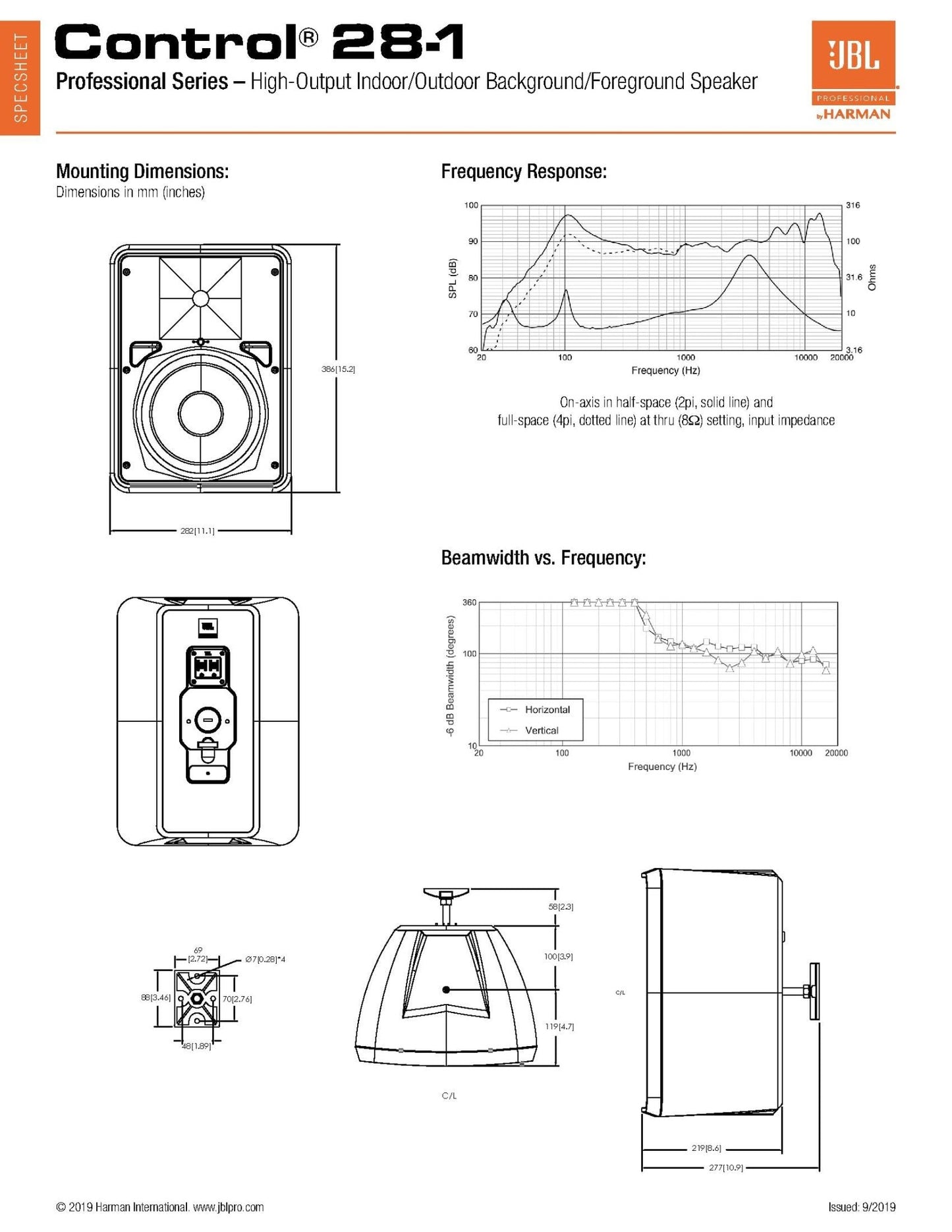 JBL Professional Control Contractor 28 - 1L Speaker - electronicsexpo.com - Powered + PA Speakers