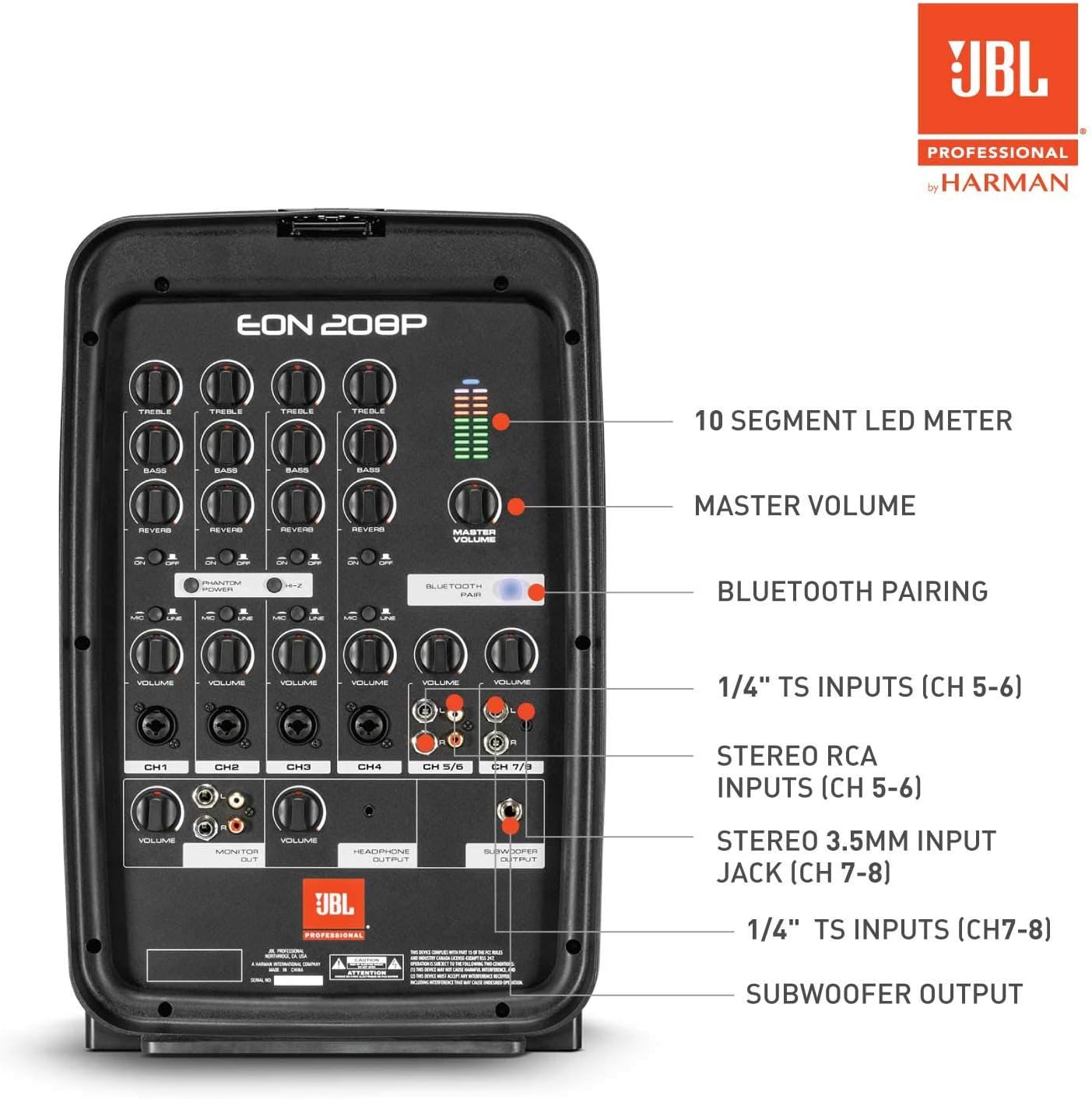 JBL Professional EON208P Portable All - in - One Dual Speaker, 2 - Way PA System - electronicsexpo.com - Speakers