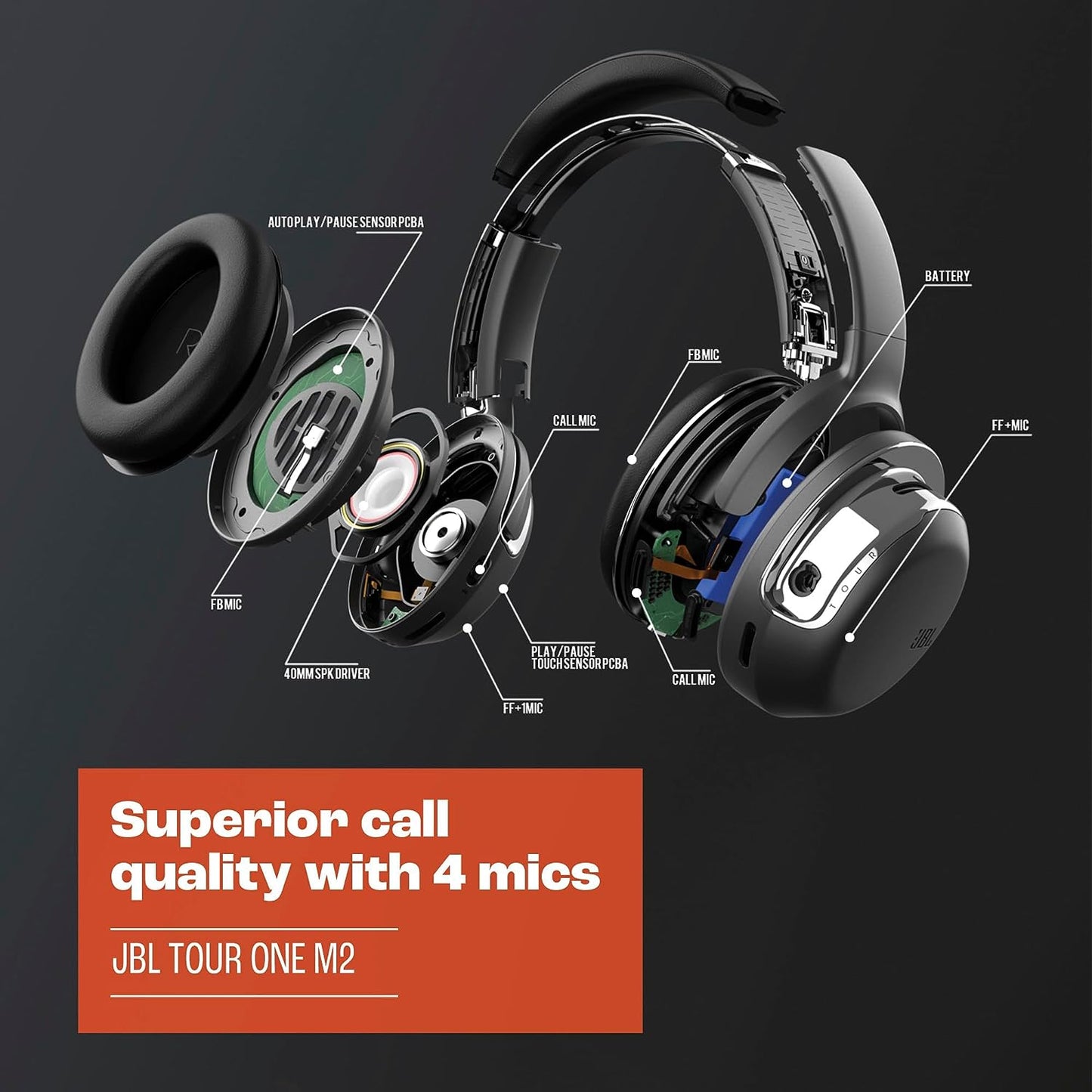 JBL Tour One M2 Wireless Over - Ear Noise Cancelling Headphones - electronicsexpo.com - Headphones