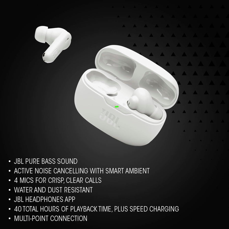 JBL Vibe Beam 2 True Wireless Noise Cancelling Water Resistant Earbuds - electronicsexpo.com-HeadphonesJBLVBEAM2BLK.FBABlack