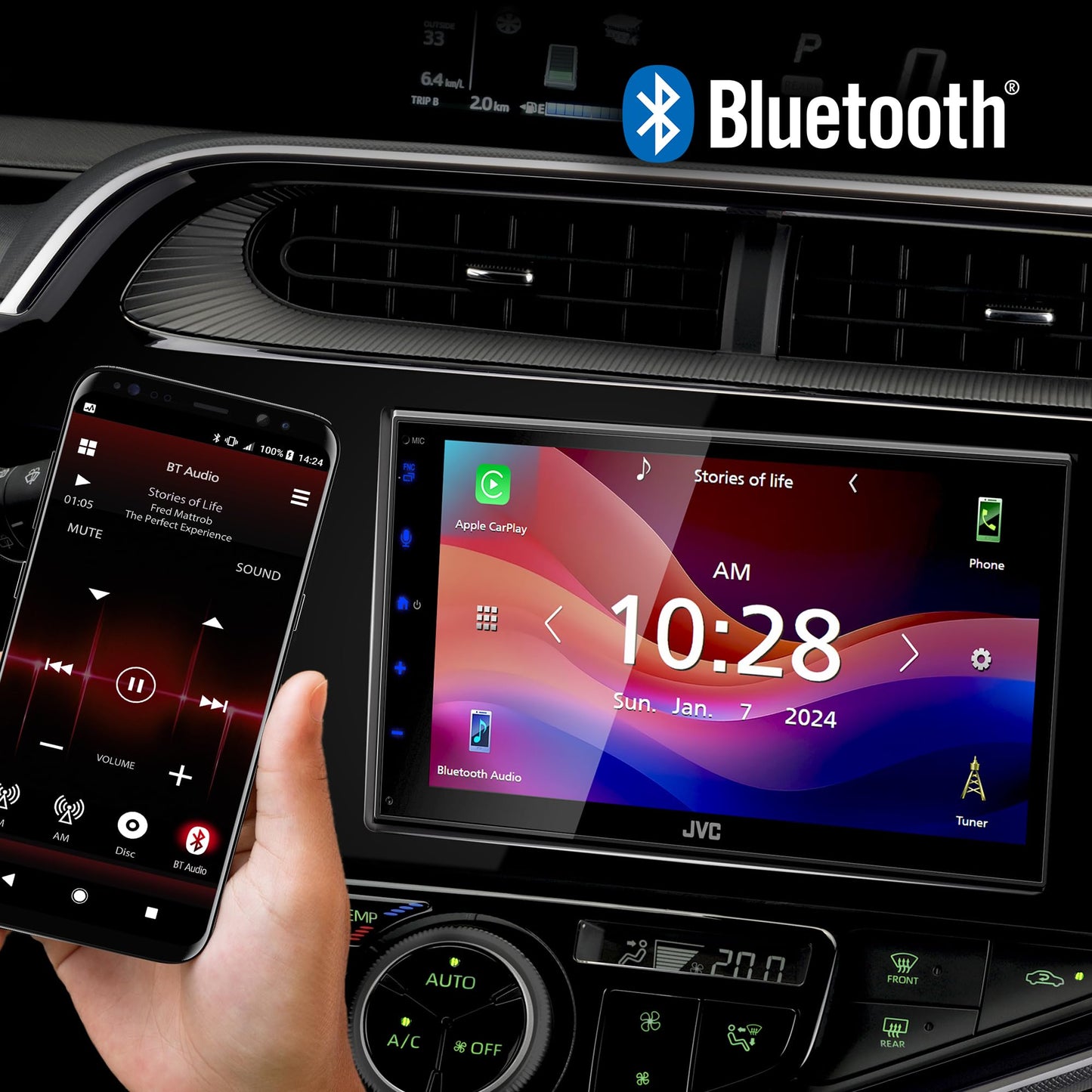 JVC KW - M590BT Single Din/Double Din Car Stereo Receiver - electronicsexpo.com - Car Stereo Receivers