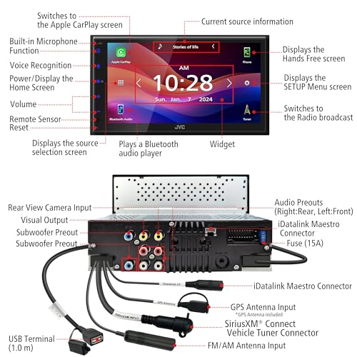 JVC KW - M595BT Single - Din Touchscreen Digital Car Stereo Receiver - electronicsexpo.com - Car Stereo Receivers