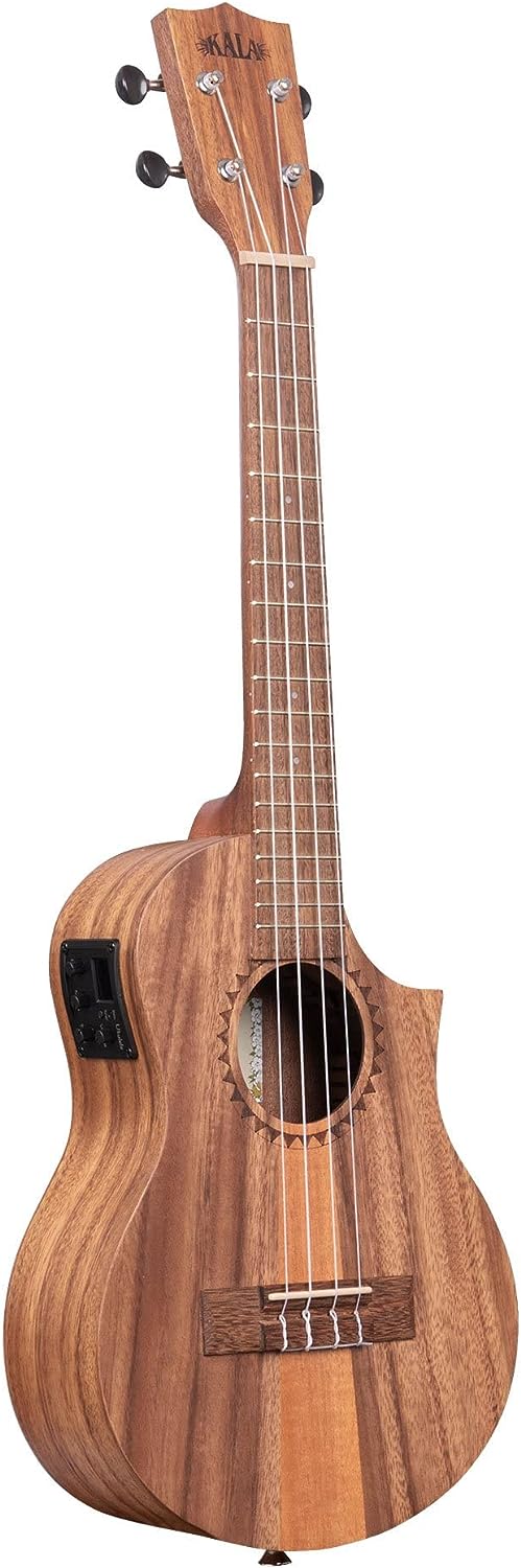 Kala KA - TK - T - CE Teak Tri - Top Satin Tenor Ukulele with Cutaway and EQ with Built - In Tuner - electronicsexpo.com - Guitars