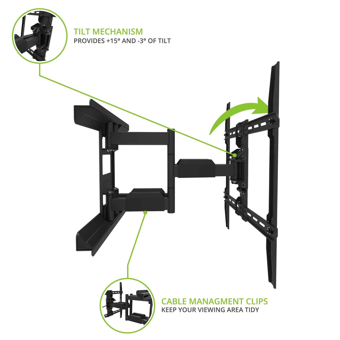 Kanto LDX640 Full - Motion Wall Mount for 34" - 65" TVs - electronicsexpo.com - TV Wall Mounts
