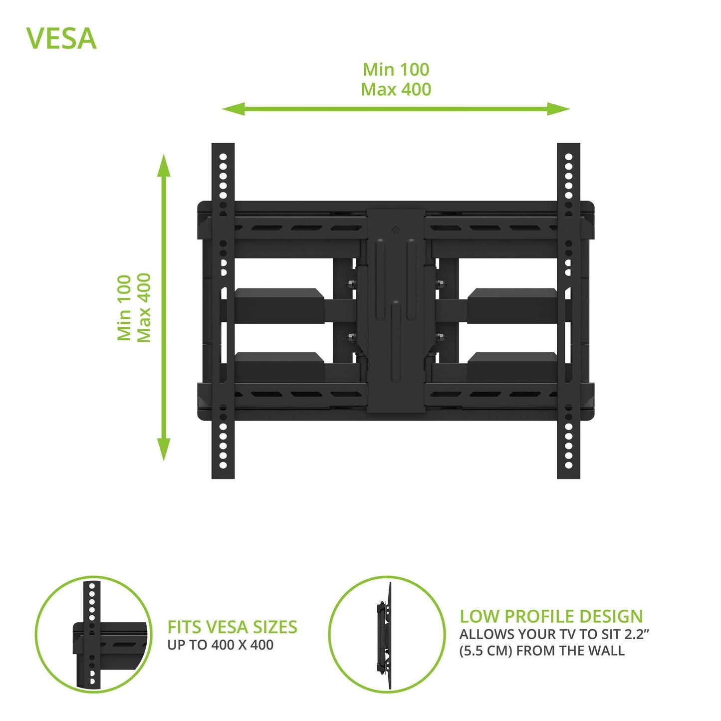 Kanto LDX640 Full - Motion Wall Mount for 34" - 65" TVs - electronicsexpo.com - TV Wall Mounts