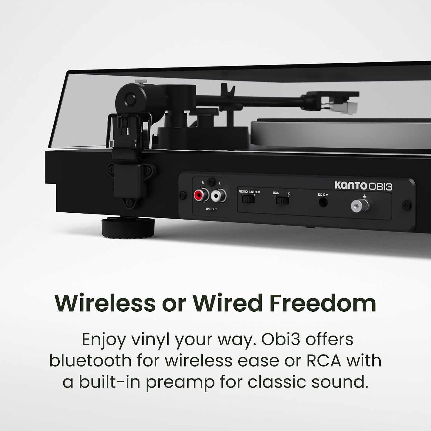 Kanto OBI3 Bluetooth 5.3 Turntable with Built-In Preamp - electronicsexpo.com-Turntables