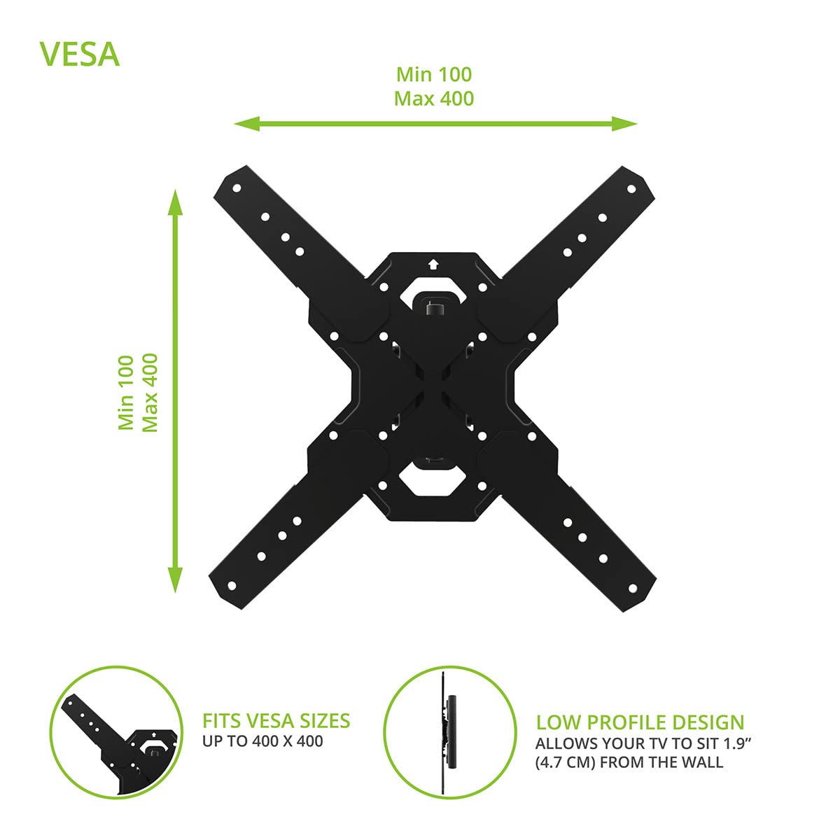 Kanto PS300 Full Motion Articulating TV Wall Mount for 26" to 60" TVs - electronicsexpo.com - TV Wall Mounts
