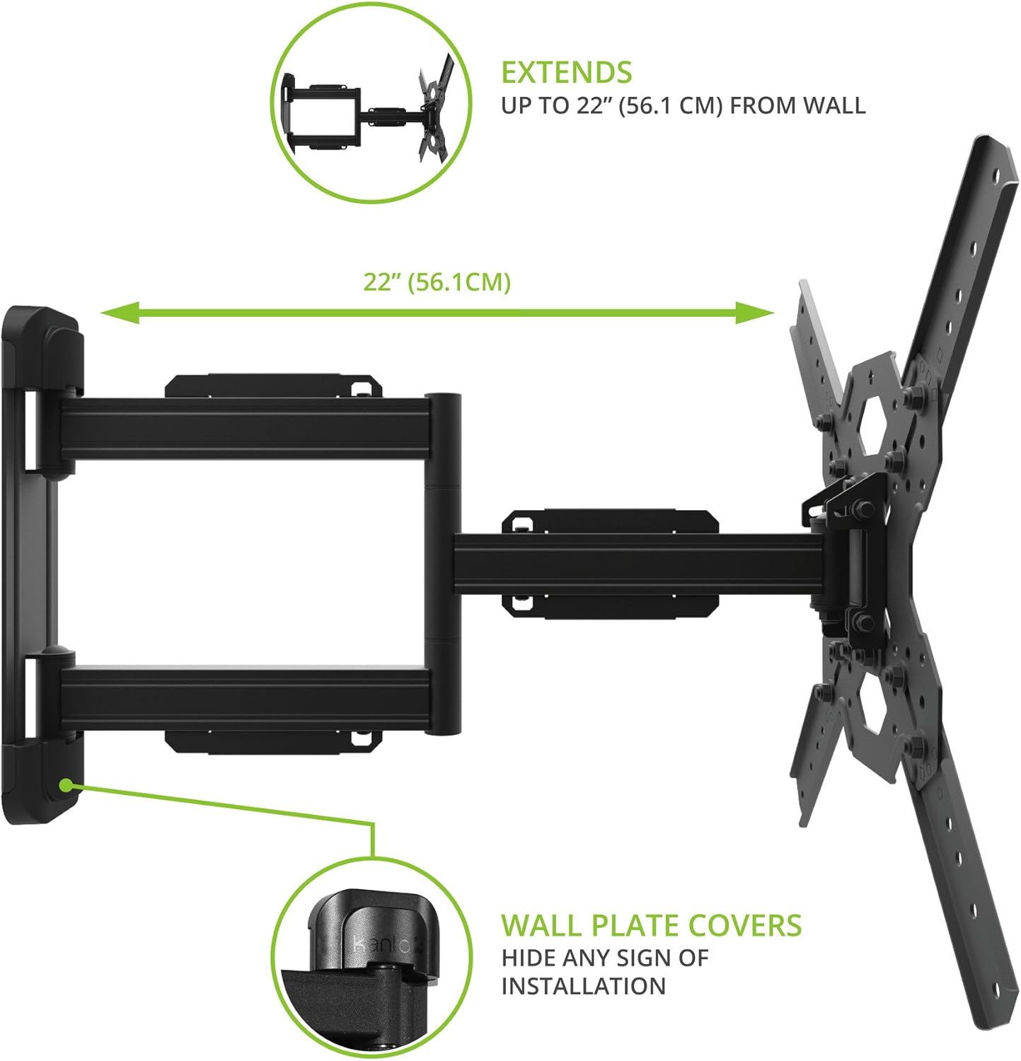 Kanto PS300 Full Motion Articulating TV Wall Mount for 26" to 60" TVs - electronicsexpo.com - TV Wall Mounts