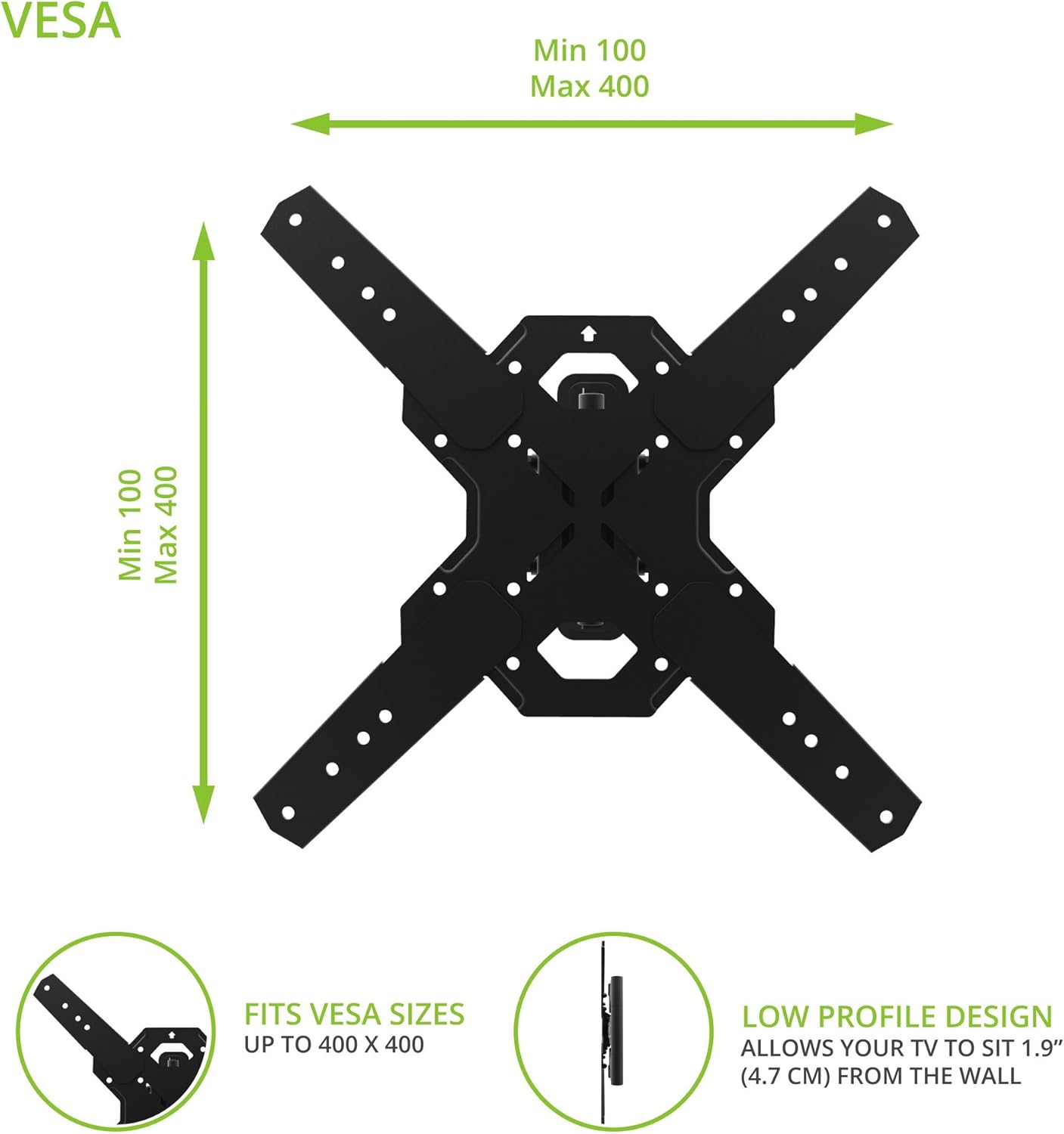 Kanto PS300 Full Motion Articulating TV Wall Mount for 26" to 60" TVs - electronicsexpo.com - TV Wall Mounts