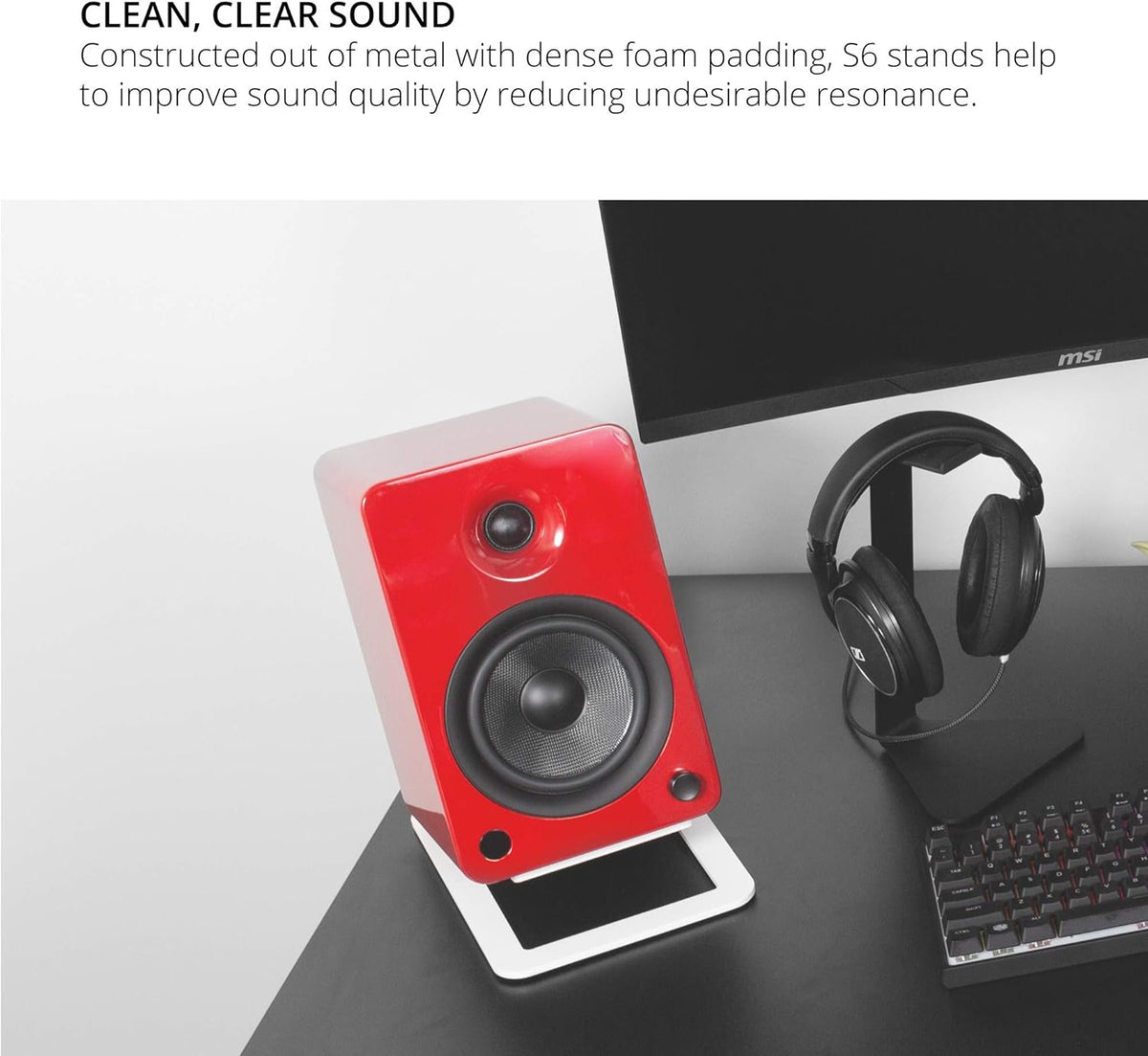 Kanto S6 Desktop Speaker Stands for Large Speakers (Pair) - electronicsexpo.com-Speaker Stands & A/V Racks