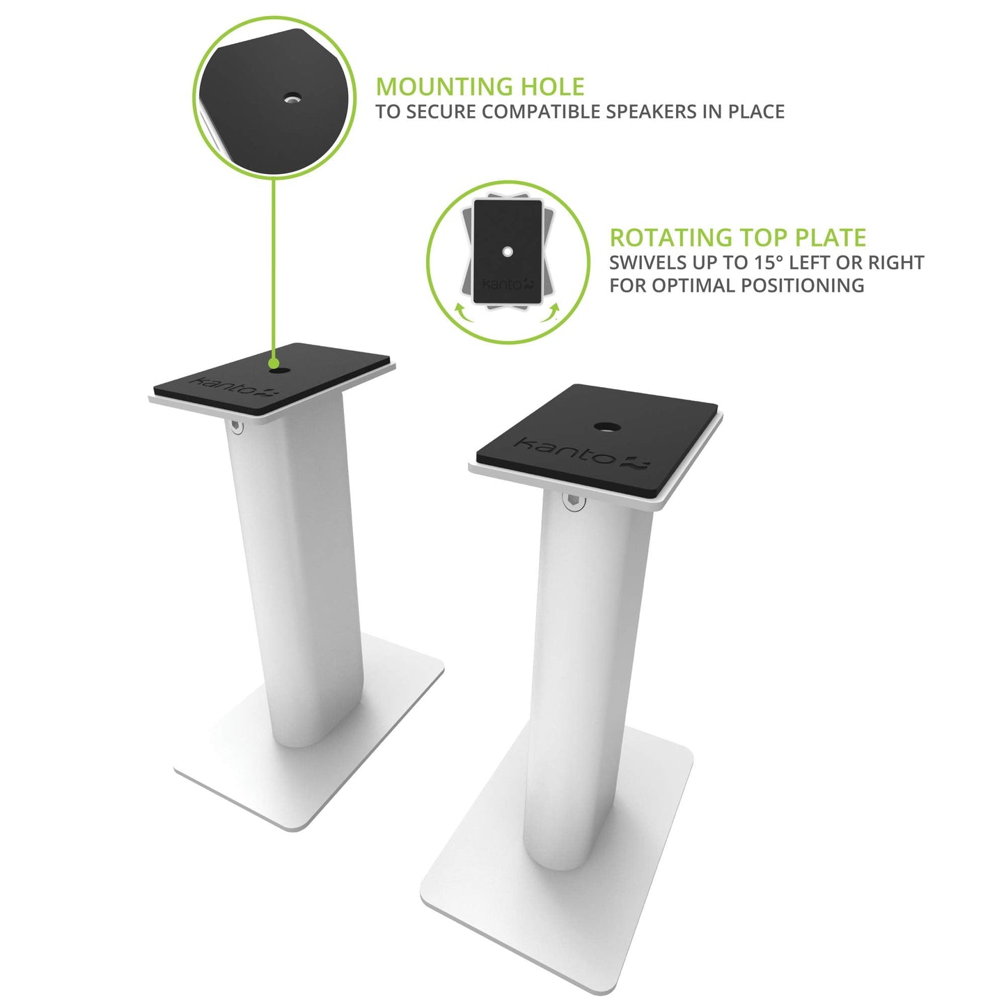 Kanto SP9W Desktop Speaker Stands for Small/Medium Bookshelf Speakers - electronicsexpo.com - Speaker Stands
