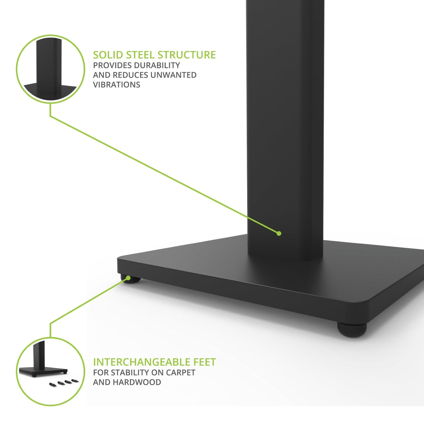 Kanto ST28 28 Universal Speaker Floor Stands for Bookshelf Speakers (Pair) - electronicsexpo.com - Speaker Stands & A/V Racks