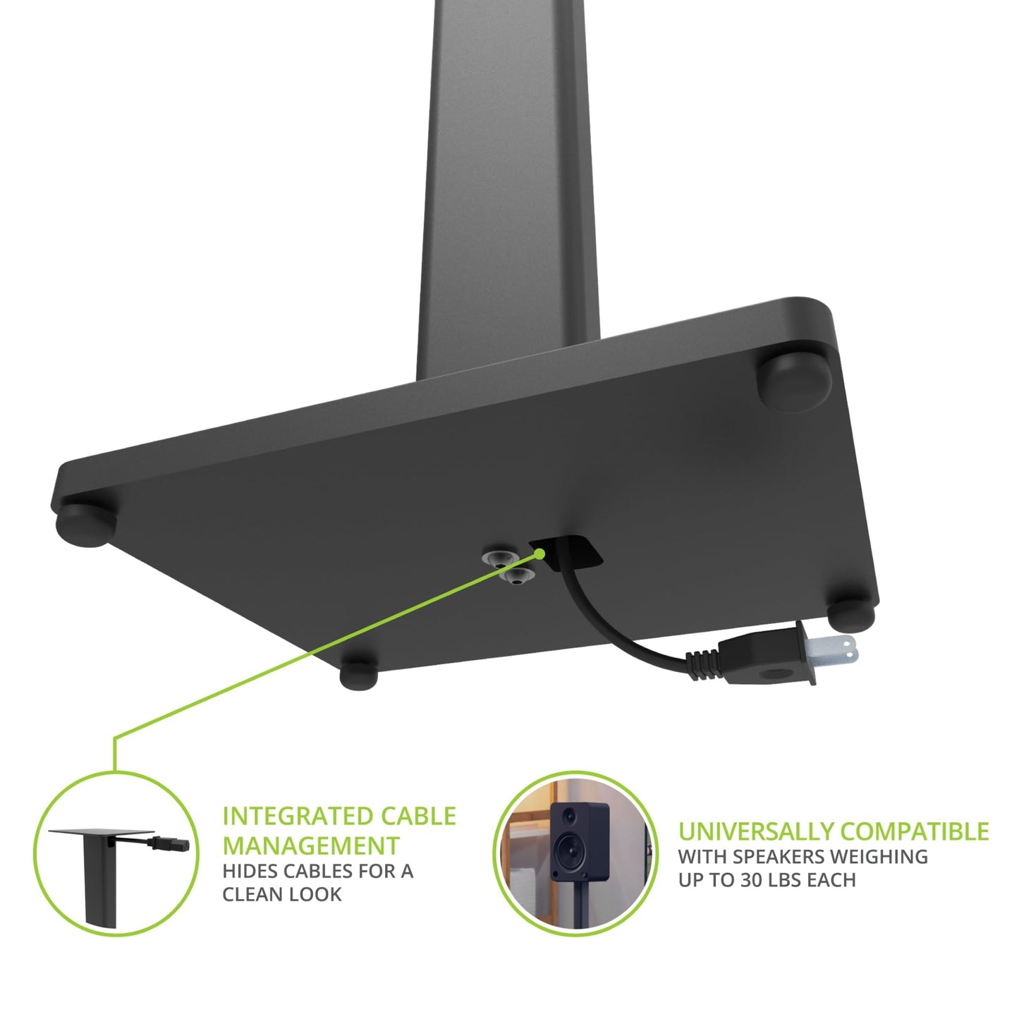Kanto ST28 28 Universal Speaker Floor Stands for Bookshelf Speakers (Pair) - electronicsexpo.com - Speaker Stands & A/V Racks