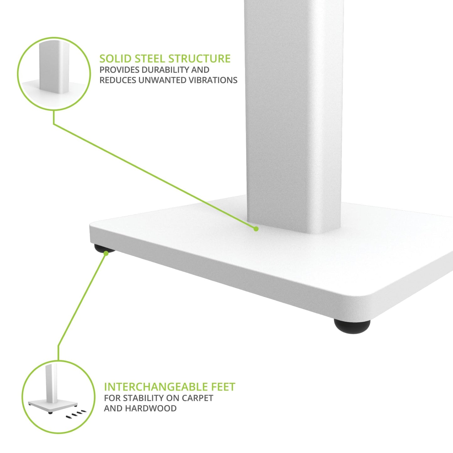 Kanto ST28 28 Universal Speaker Floor Stands for Bookshelf Speakers (Pair) - electronicsexpo.com - Speaker Stands & A/V Racks