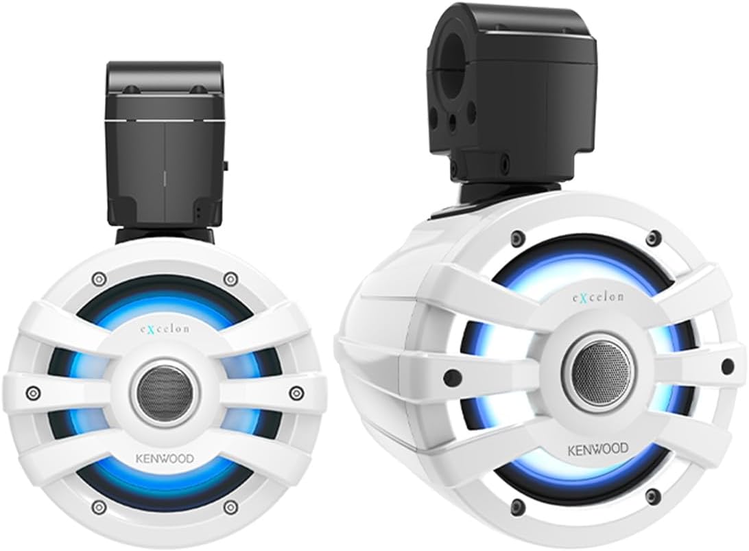 Kenwood Excelon XM65T 6 - 1/2" Tower Marine Speakers with LED Lighting (Pair) - electronicsexpo.com - Marine Speakers