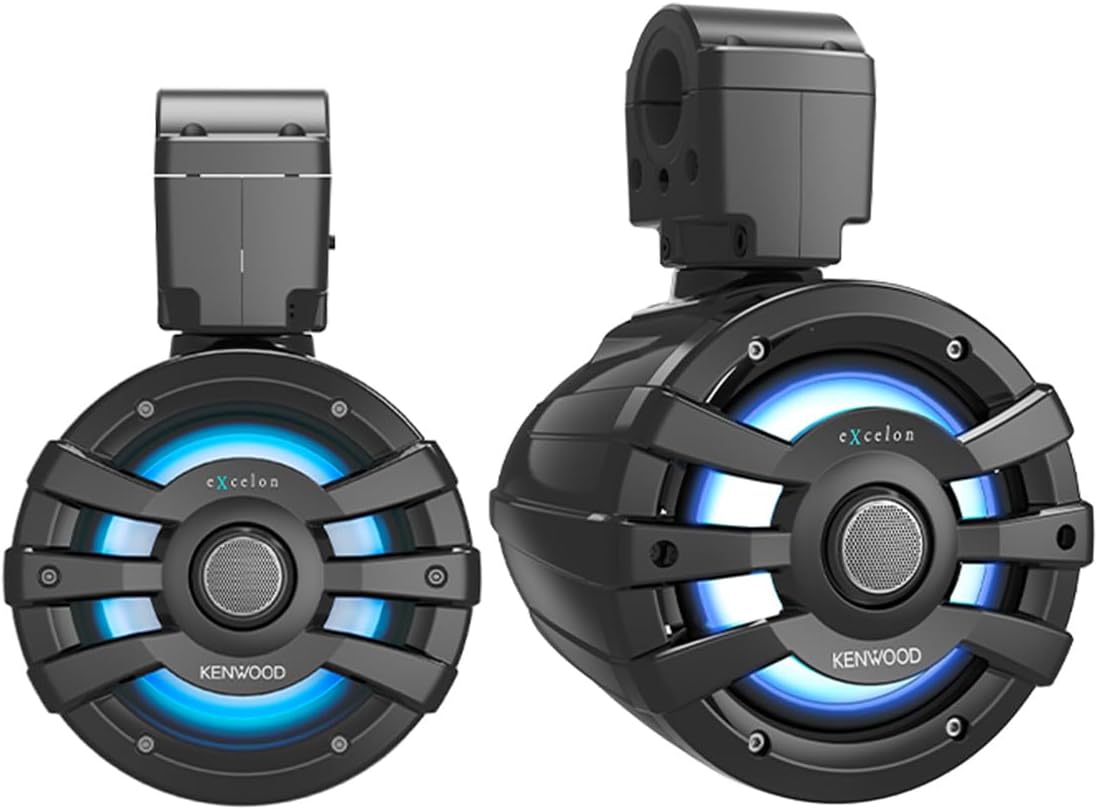 Kenwood Excelon XM65T 6 - 1/2" Tower Marine Speakers with LED Lighting (Pair) - electronicsexpo.com - Marine Speakers