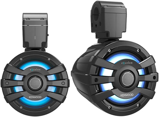 Kenwood Excelon XM65T 6 - 1/2" Tower Marine Speakers with LED Lighting (Pair) - electronicsexpo.com - Marine Speakers