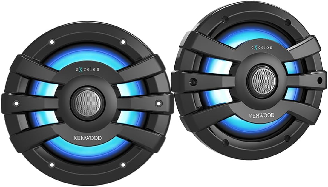 Kenwood Excelon XM77 7.7" Marine Speakers with LED Lighting (Pair) - electronicsexpo.com - Marine Speakers