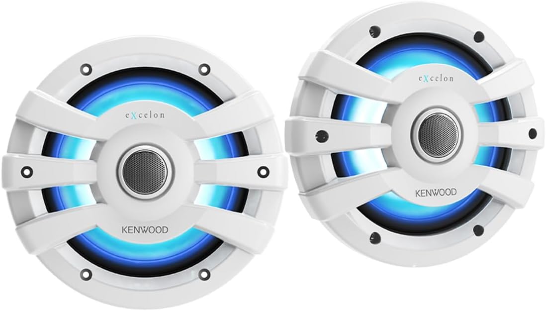 Kenwood Excelon XM77 7.7" Marine Speakers with LED Lighting (Pair) - electronicsexpo.com - Marine Speakers