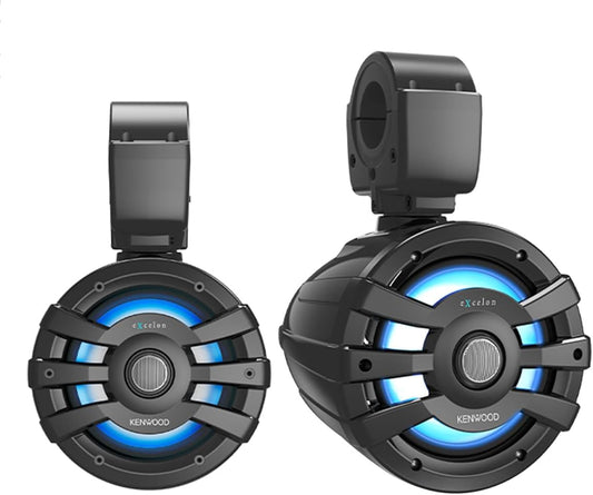 Kenwood Excelon XM77T 7.7" Tower Marine Speakers with LED Lighting (Pair) - electronicsexpo.com - Marine Speakers