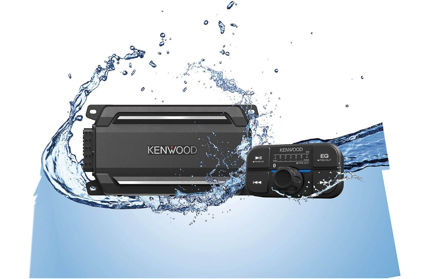 Kenwood KAC - M5024BT Compact 4 - channel Powersports/Marine Amplifier with Bluetooth Connectivity — 50 watts RMS x 4 - electronicsexpo.com - Marine Amplifiers