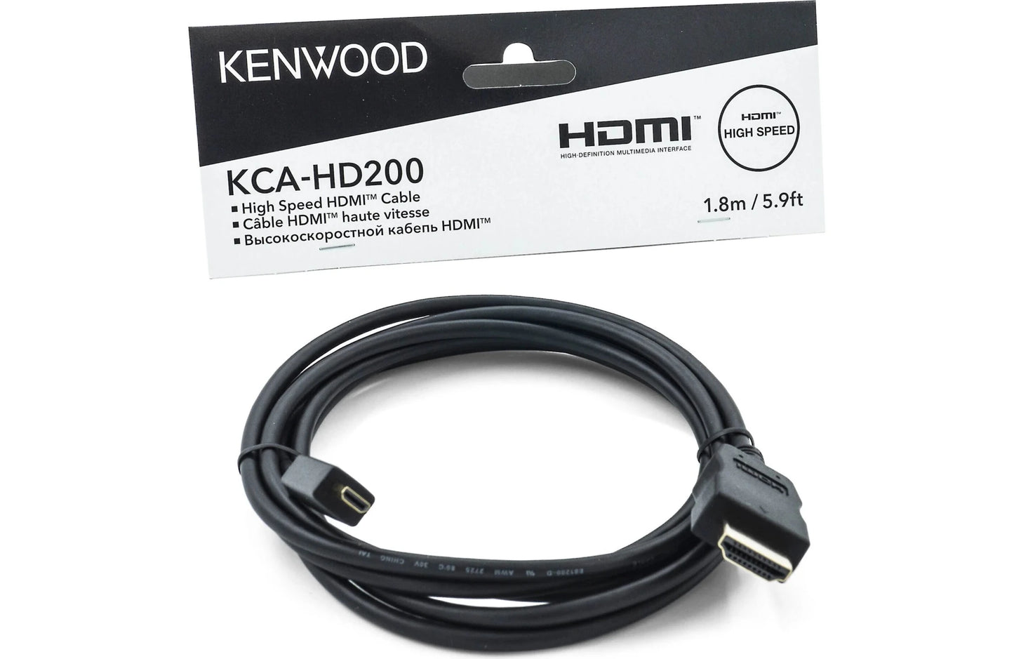Kenwood KCA - HD200 HDMI (Type - A) to micro HDMI (Type - D) Cable (1.8 - meter/5.9 - feet) - electronicsexpo.com - Car Accessories