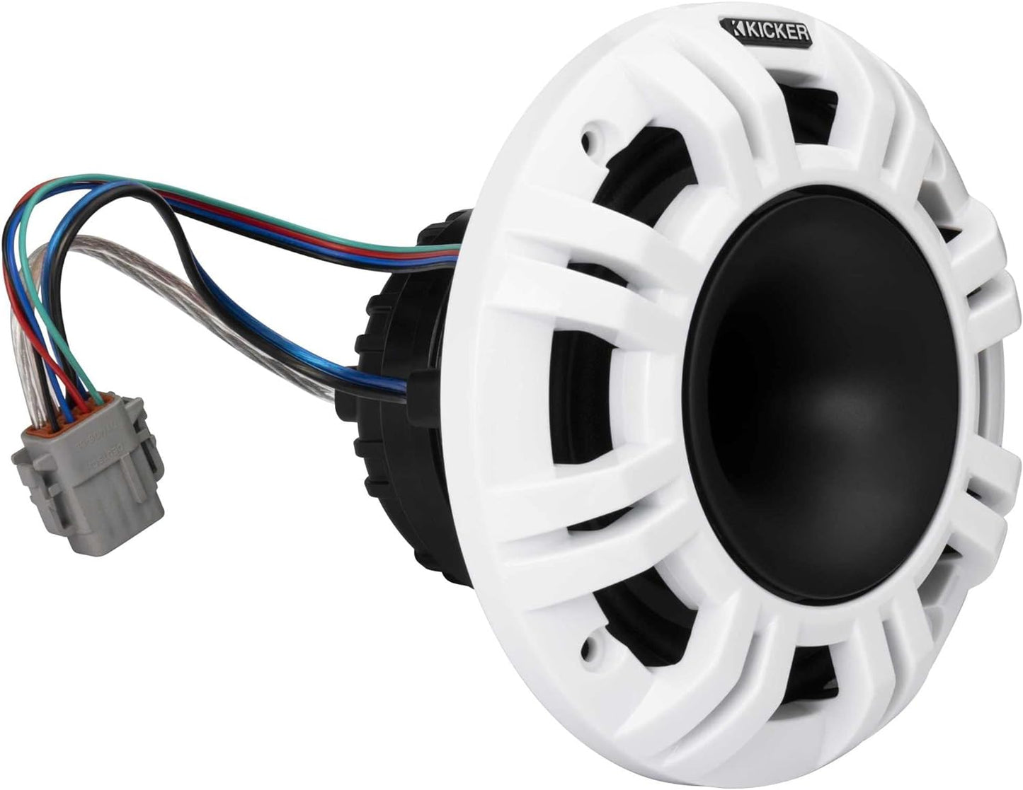 Kicker 48KMXL654 6.5" 4 - Ohm RGB - LED KMXL Horn - Loaded Marine Coaxial Speakers (Pair) - electronicsexpo.com - Marine Speakers