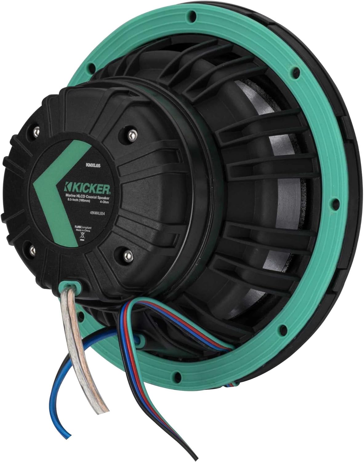 Kicker 48KMXL654 6.5" 4 - Ohm RGB - LED KMXL Horn - Loaded Marine Coaxial Speakers (Pair) - electronicsexpo.com - Marine Speakers
