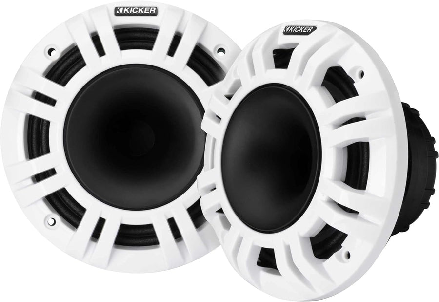 Kicker 48KMXL654 6.5" 4 - Ohm RGB - LED KMXL Horn - Loaded Marine Coaxial Speakers (Pair) - electronicsexpo.com - Marine Speakers