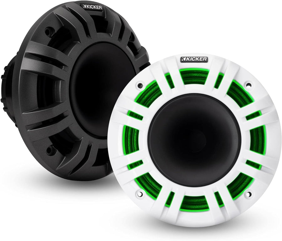 Kicker 48KMXL654 6.5" 4 - Ohm RGB - LED KMXL Horn - Loaded Marine Coaxial Speakers (Pair) - electronicsexpo.com - Marine Speakers