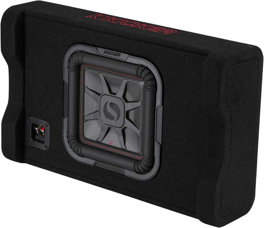 Kicker 49L7TDF102 Sealed Downward - Firing Enclosure with L7T 10" 2 - Ohm Shallow - Mount Square Subwoofer - electronicsexpo.com - Car Subwoofers