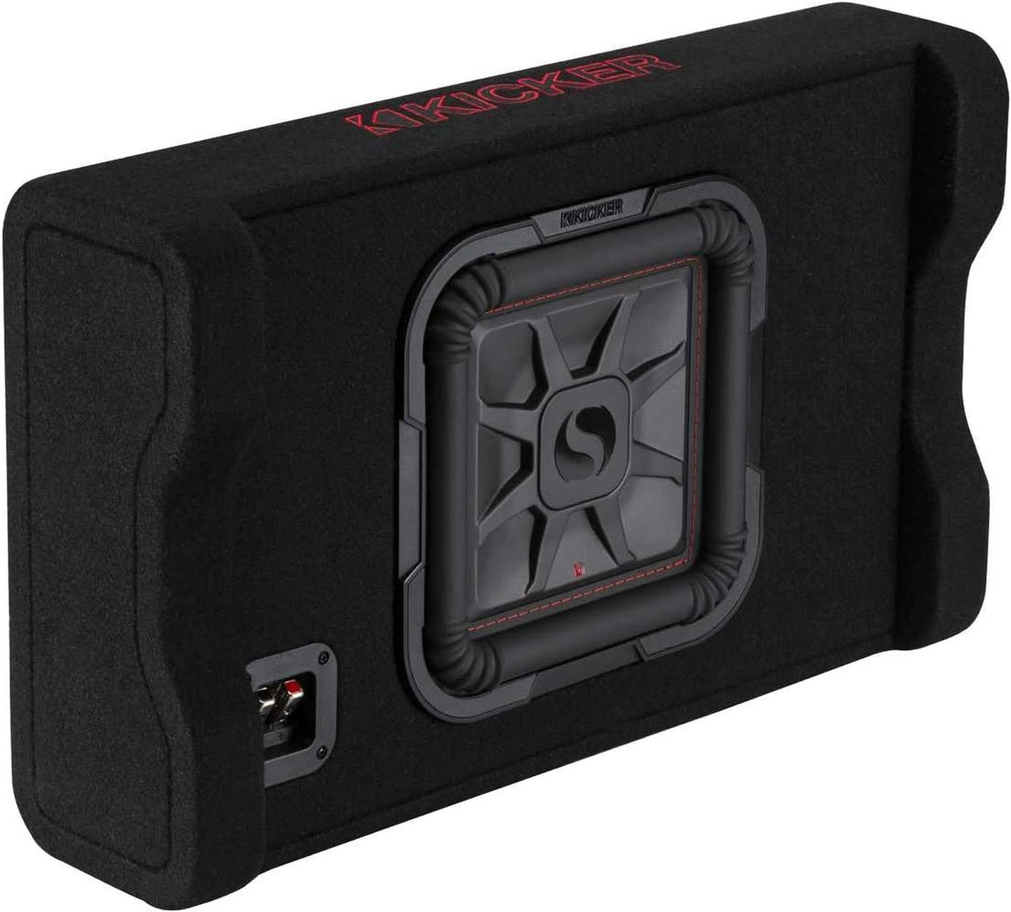 Kicker 49L7TDF102 Sealed Downward - Firing Enclosure with L7T 10" 2 - Ohm Shallow - Mount Square Subwoofer - electronicsexpo.com - Car Subwoofers