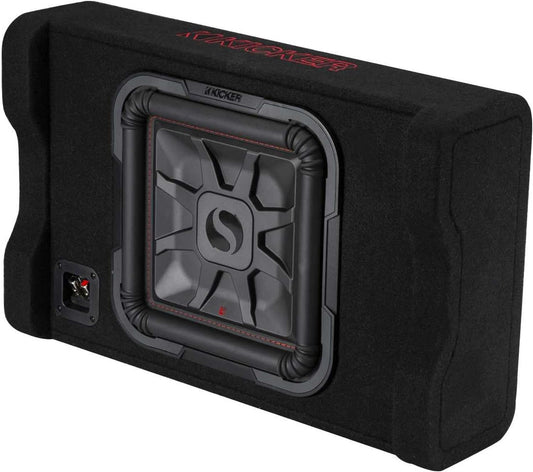 Kicker 49L7TDF122 Sealed Downward - firing Enclosure with L7T 12" Shallow - Mount Square Subwoofer - electronicsexpo.com - Car Subwoofers