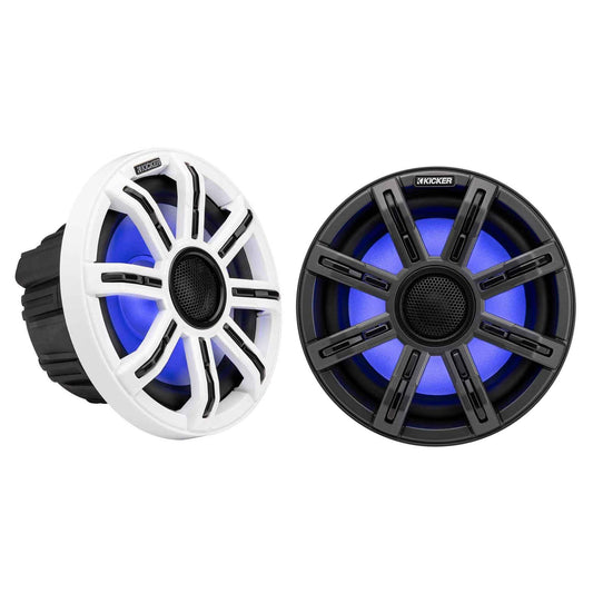 Kicker 51MSC84 - MSC 8" Premium Marine 4 - Ohm LED Coaxial System (Pair) - electronicsexpo.com - Marine Speakers