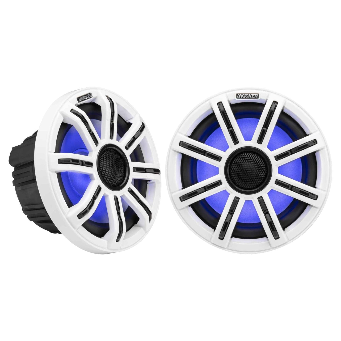 Kicker 51MSC84 - MSC 8" Premium Marine 4 - Ohm LED Coaxial System (Pair) - electronicsexpo.com - Marine Speakers